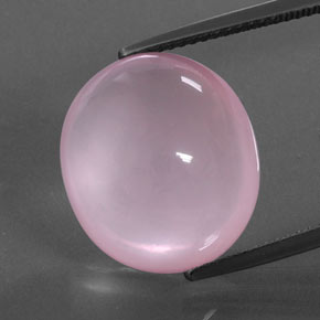 Quarzo rosa Rosa rosa naturale da 14.59 ct, Taglio ovale, Trasparente