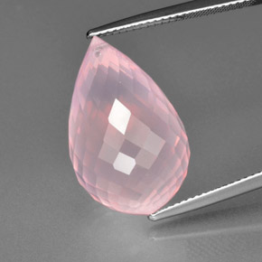 Quarzo rosa Rosa naturale da 20.94 ct, Taglio briolette, Trasparente