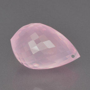 Quarzo rosa naturale rosa da 16,26 ct, briolette, trasparente