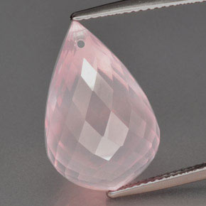 Quarzo rosa naturale rosa da 16,94 ct, briolette, trasparente