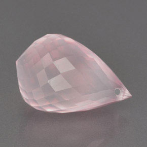 Quarzo rosa naturale rosa da 16,94 ct, briolette, trasparente