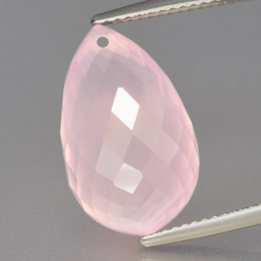 Quarzo rosa naturale rosa da 13,53 ct, briolette, trasparente