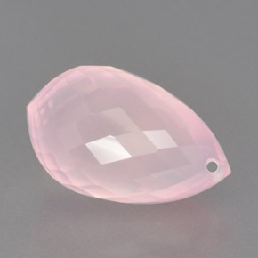 Quarzo rosa naturale rosa da 13,53 ct, briolette, trasparente