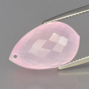 Quarzo rosa naturale rosa da 13,53 ct, briolette, trasparente