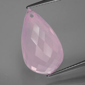 Quarzo rosa naturale rosa da 13,07 ct, briolette, trasparente