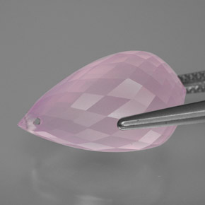 Quarzo rosa naturale rosa da 13,07 ct, briolette, trasparente