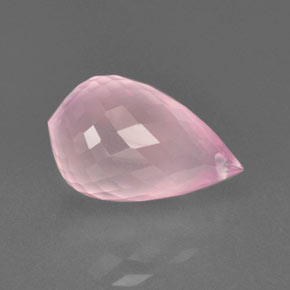 Quarzo rosa Rosa medio rosa naturale da 12.76 ct, Taglio briolette, Trasparente