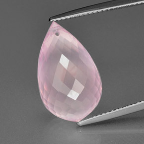 Quarzo rosa naturale rosa da 13,04 ct, briolette, trasparente