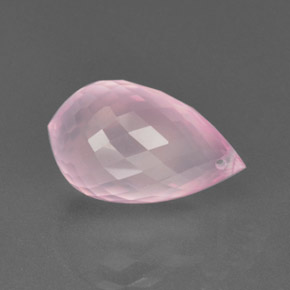 Quarzo rosa naturale rosa da 13,04 ct, briolette, trasparente