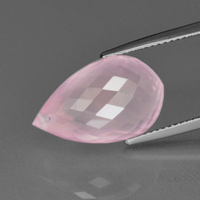 Quarzo rosa naturale rosa da 13,04 ct, briolette, trasparente