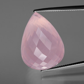 Quarzo rosa naturale rosa da 49,05 ct, briolette, trasparente