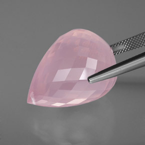 Quarzo rosa naturale rosa da 49,05 ct, briolette, trasparente