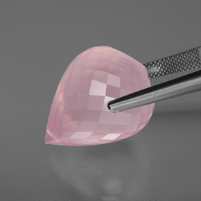 Quarzo rosa naturale rosa da 37,97 ct, briolette, trasparente