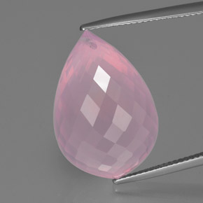 Quarzo rosa naturale rosa da 33,95 ct, briolette, trasparente