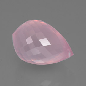 Quarzo rosa naturale rosa da 33,95 ct, briolette, trasparente