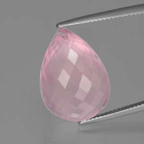 Quarzo rosa Rosa medio rosa naturale da 25.35 ct, Taglio briolette, Trasparente