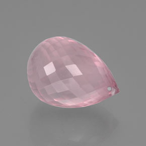 Quarzo rosa Rosa medio rosa naturale da 25.35 ct, Taglio briolette, Trasparente