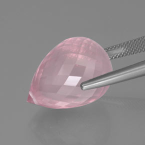 Quarzo rosa Rosa medio rosa naturale da 25.35 ct, Taglio briolette, Trasparente