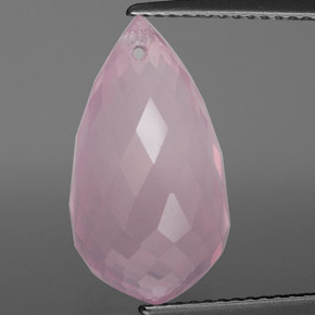 Quarzo rosa naturale rosa da 9,42 ct, briolette, trasparente