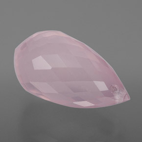 Quarzo rosa naturale rosa da 9,42 ct, briolette, trasparente