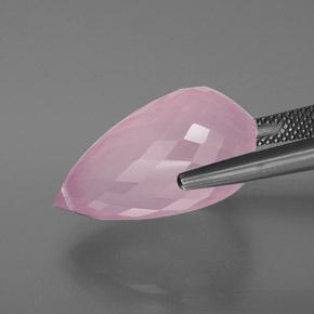 Quarzo rosa naturale rosa da 18,89 ct, briolette, trasparente