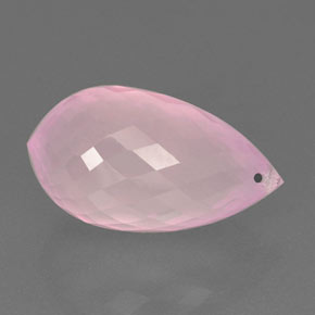 Quarzo rosa Rosa medio naturale da 18.18 ct, Taglio briolette, Trasparente