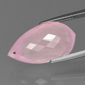 Quarzo rosa Rosa medio naturale da 18.18 ct, Taglio briolette, Trasparente