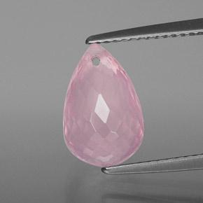 Quarzo rosa Rosa medio rosa naturale da 4.03 ct, Taglio briolette, Trasparente