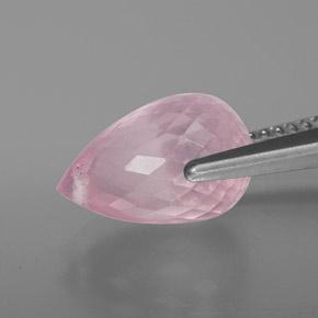 Quarzo rosa Rosa medio rosa naturale da 4.03 ct, Taglio briolette, Trasparente