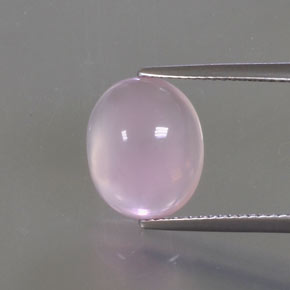 Quarzo rosa Rosa naturale da 4.47 ct, Taglio ovale, Trasparente
