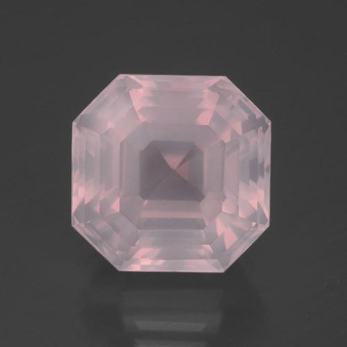 Quarzo rosa naturale rosa da 14,17 ct, taglio smeraldo, trasparente