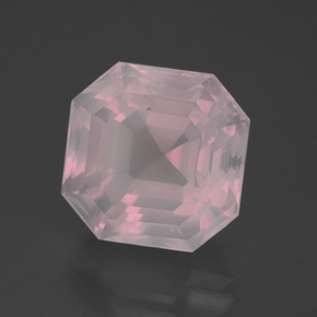 Quarzo rosa naturale rosa da 14,17 ct, taglio smeraldo, trasparente