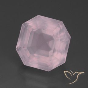 Quarzo rosa Rosa gomma da masticare naturale da 13.89 ct, Ottagonale / Taglio smeraldo, Trasparente