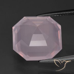 Quarzo rosa Rosa medio naturale da 13.14 ct, Ottagonale / Taglio smeraldo, Trasparente