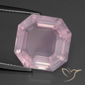 Quarzo rosa Rosa gomma da masticare naturale da 11.52 ct, Ottagonale / Taglio smeraldo, Trasparente
