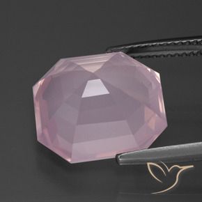 Quarzo rosa Rosa gomma da masticare naturale da 11.52 ct, Ottagonale / Taglio smeraldo, Trasparente