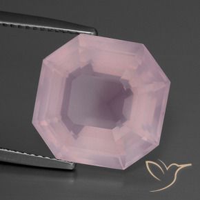 Quarzo rosa Rosa gomma da masticare naturale da 11.56 ct, Ottagonale / Taglio smeraldo, Trasparente