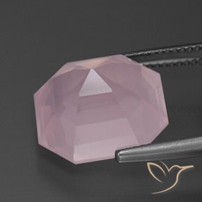 Quarzo rosa Rosa gomma da masticare naturale da 11.56 ct, Ottagonale / Taglio smeraldo, Trasparente