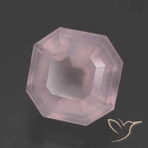 Quarzo rosa Rosa gomma da masticare naturale da 6.46 ct, Ottagonale / Taglio smeraldo, Trasparente