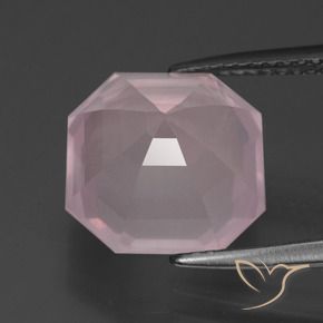Quarzo rosa Rosa gomma da masticare naturale da 6.46 ct, Ottagonale / Taglio smeraldo, Trasparente