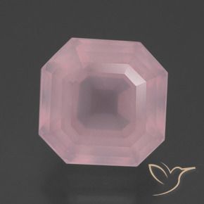 Quarzo rosa Rosa medio rosa naturale da 7.24 ct, Taglio smeraldo, Trasparente