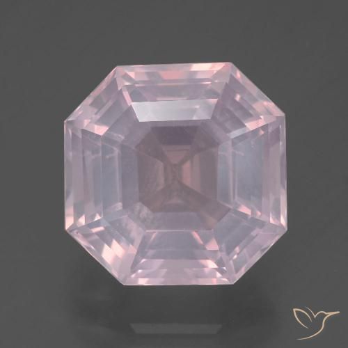 6.74ct Naturale Rosa chiaro Quarzo rosa, Taglio smeraldo, Trasparente