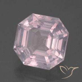 Quarzo rosa Rosa chiaro naturale da 6.74 ct, Ottagonale / Taglio smeraldo, Trasparente