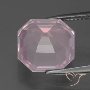 Quarzo rosa Rosa chiaro naturale da 6.74 ct, Ottagonale / Taglio smeraldo, Trasparente