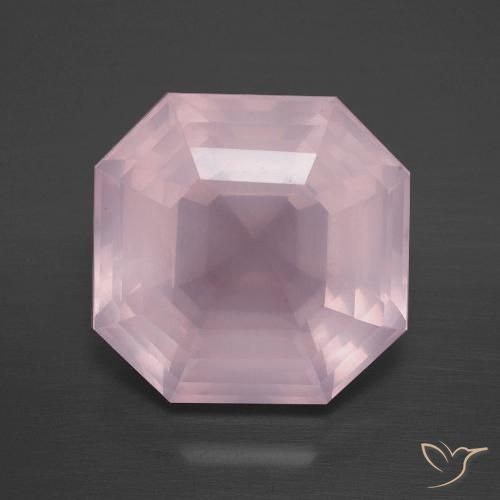 8.75ct Naturale Rosa chiaro Quarzo rosa, Taglio smeraldo, Trasparente
