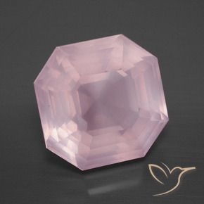 Quarzo rosa Rosa chiaro naturale da 8.75 ct, Ottagonale / Taglio smeraldo, Trasparente