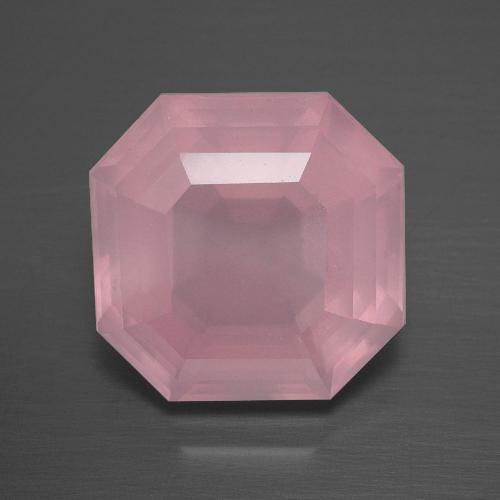 Quarzo rosa naturale rosa da 8,04 ct, taglio smeraldo, trasparente