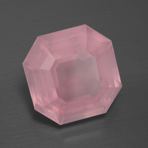 Quarzo rosa naturale rosa da 8,04 ct, taglio smeraldo, trasparente