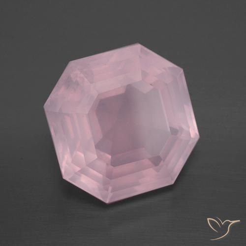 Quarzo rosa Rosa medio rosa naturale da 8.87 ct, Ottagonale / Taglio smeraldo, Trasparente