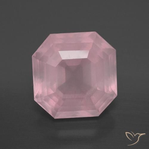 7.36ct Naturale Rosa medio rosa Quarzo rosa, Taglio smeraldo, Trasparente